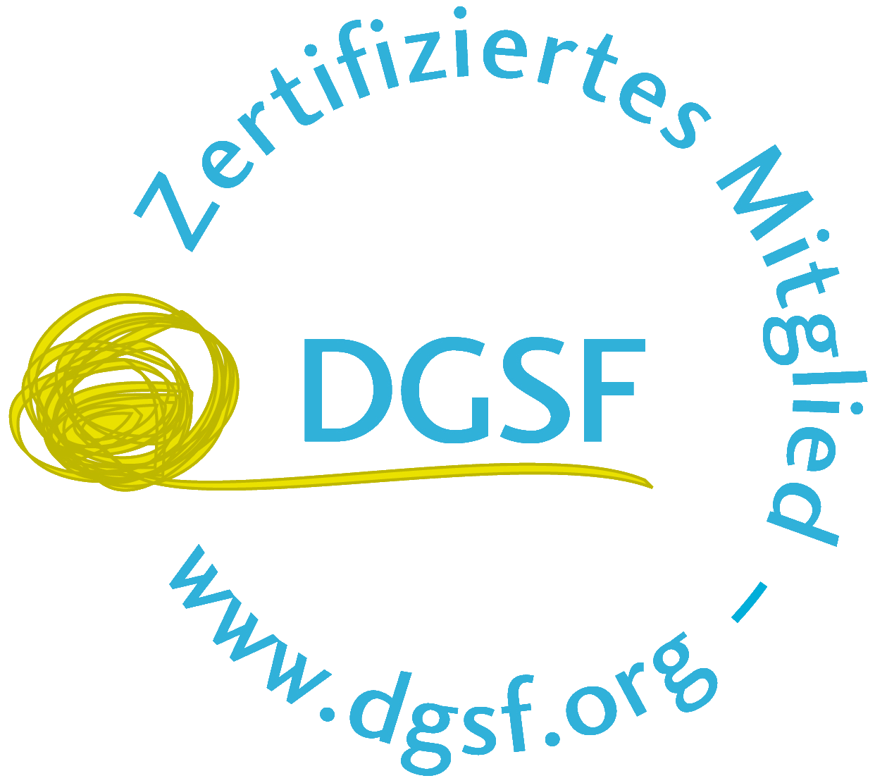 Logo und Badge DGSF - Zertifiziertes Mitglied